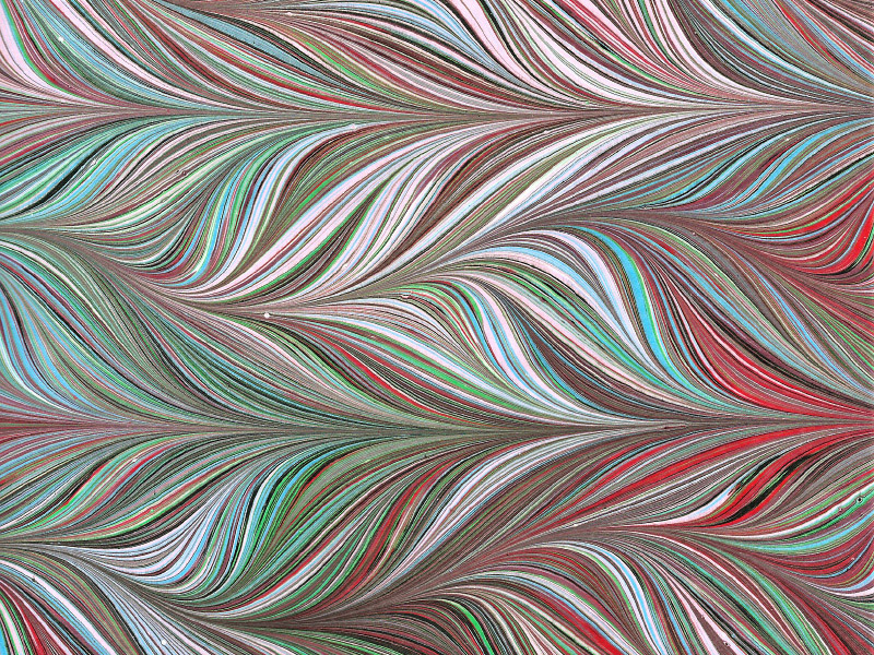 Venetian marbled paper - Feathered Chevron