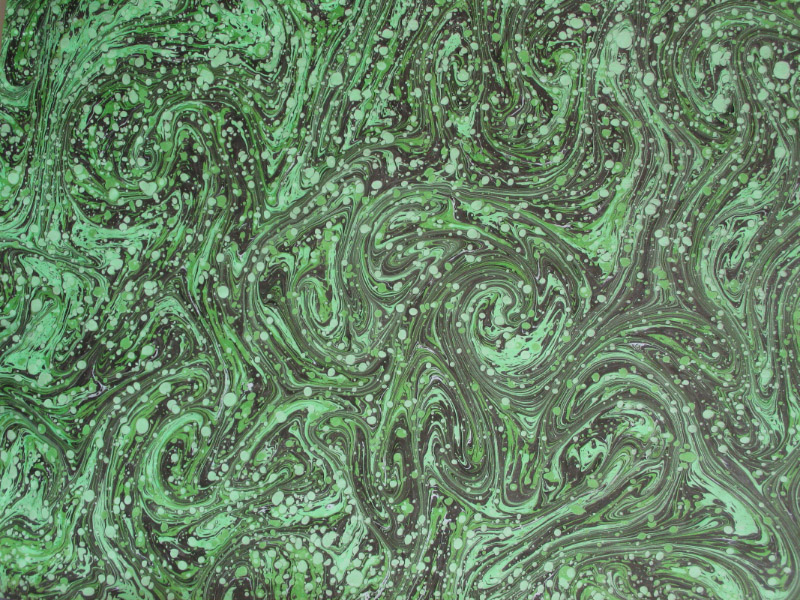 Venetian marbled paper - Green