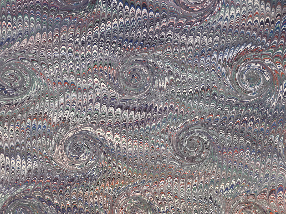 Venetian marbled paper - Swirled Palm