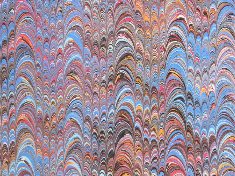 Vertical Relief marbled paper design